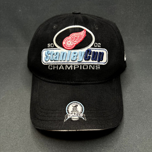 Vintage 2002 Detroit Red Wings Stanley Cup Champions New Era Strapback Hat NHL