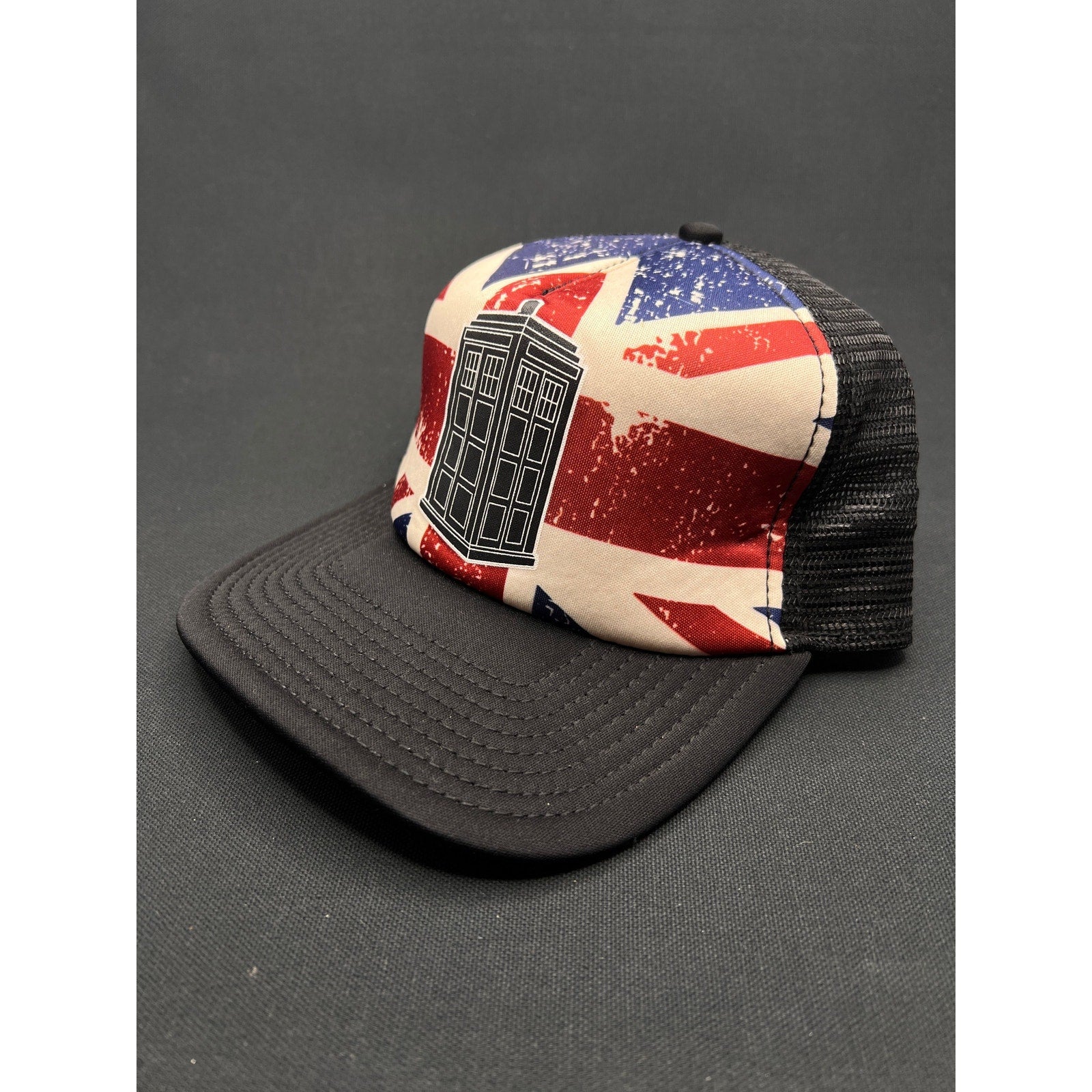 Doctor Who TARDIS Union Jack Trucker Hat – BBC Licensed Mesh Snapback (2010s)
