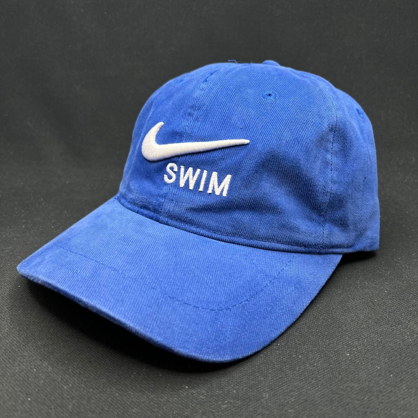 Nike Swim Strapback Hat Blue Swoosh Logo Cap