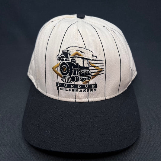 Vintage Purdue Boilermakers Pinstripe Snapback Hat Made in USA