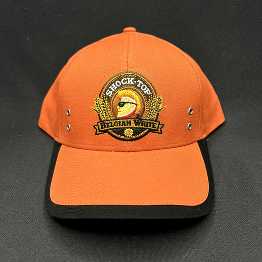 Shock Top Belgian White Beer Strapback Hat Orange Brewery Promo Adjustable Cap