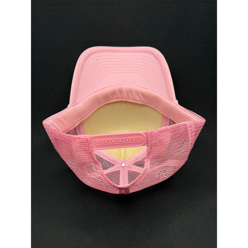 Vintage Rockstar Energy Drink Trucker Hat – Pink Mesh Foam Snapback Made In USA