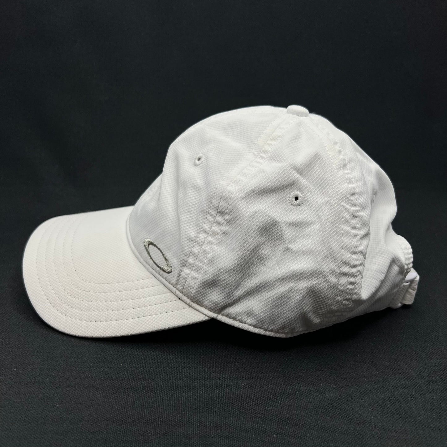 Oakley Hydrolix White Performance Hat Velcro Strap Minimal Logo