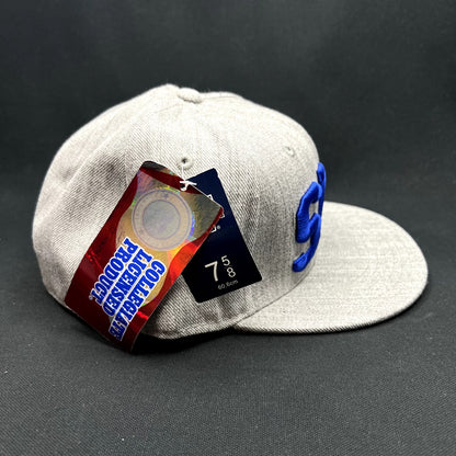 SMU Mustangs Heather Gray Fitted Hat 7 5/8 NCAA W Republic