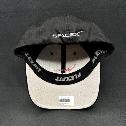 SpaceX Falcon 9 Flexfit Hat Black Red F9 Logo Official S/M SpaceX Employee