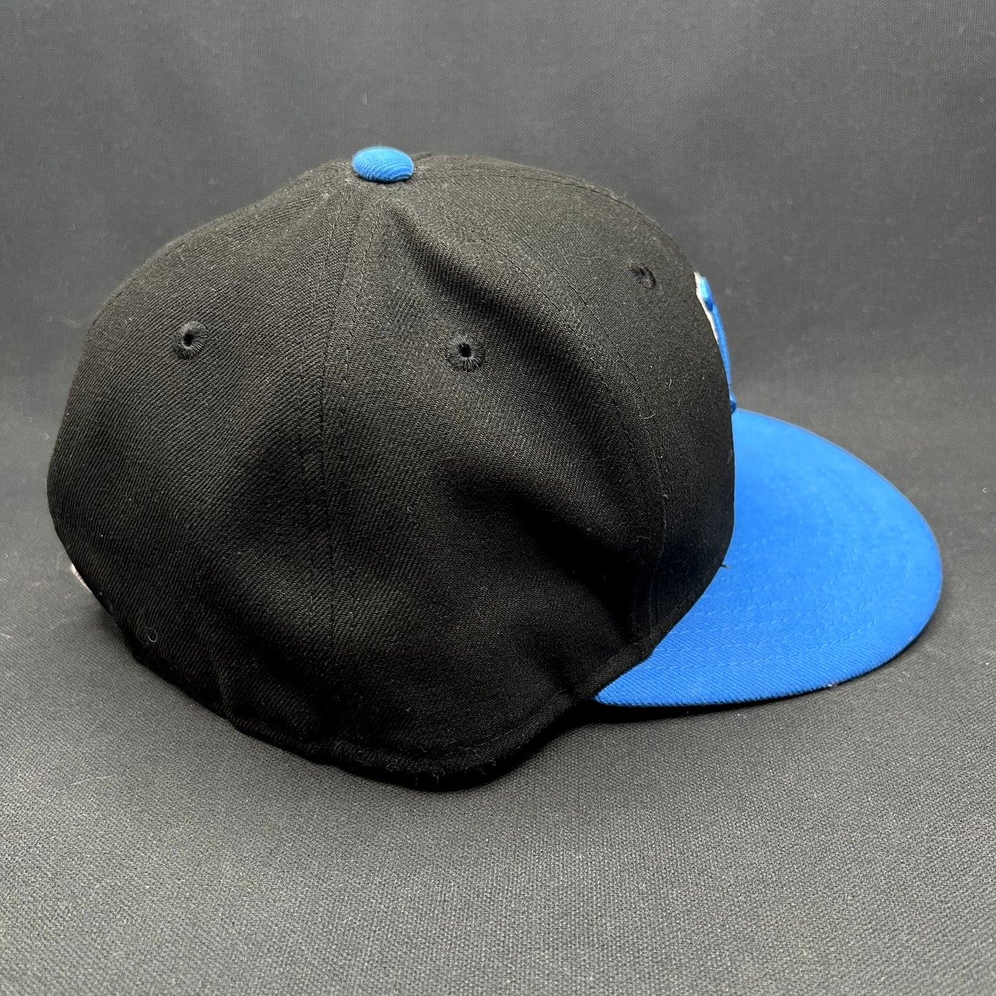 7 5/8 New Era LA Dodgers 59FIFTY Fitted Hat Black Blue Size