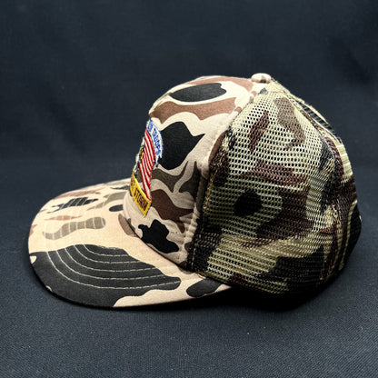 Vintage Operation Desert Storm Support Our Troops Camo Trucker Snapback Hat