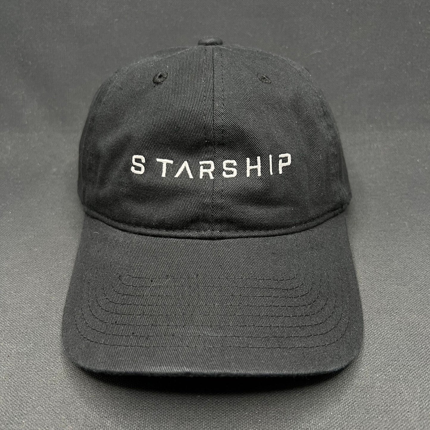 SpaceX Starship Strapback Hat Black Embroidered NASA Space Elon Musk