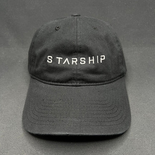 SpaceX Starship Strapback Hat Black Embroidered NASA Space Elon Musk