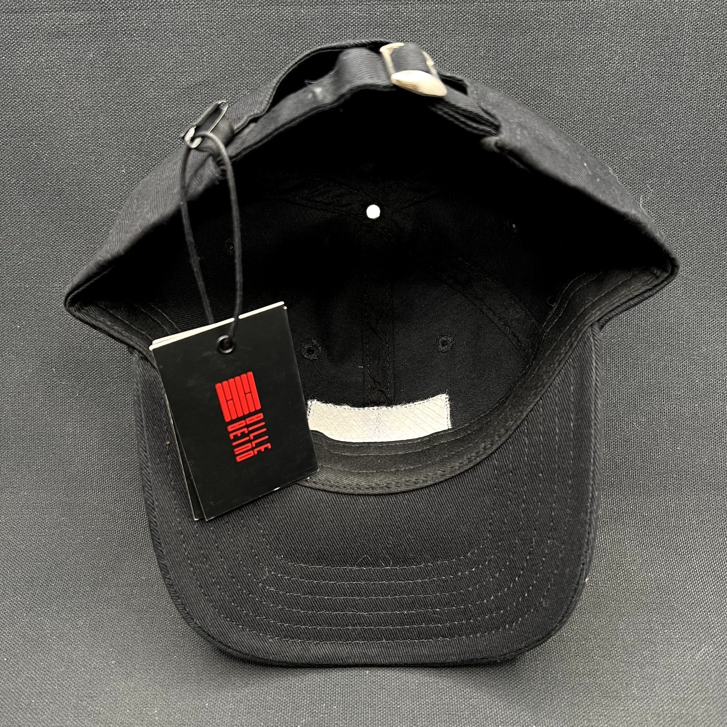 BilleBeino Strapback Hat Black Red Flag Logo Finland Streetwear NWT