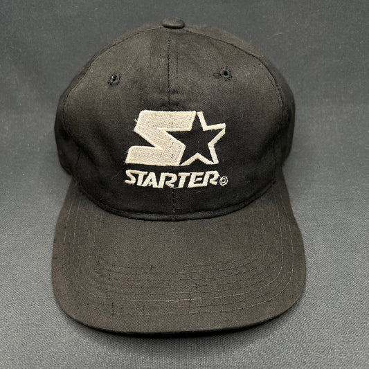 Vintage Starter Logo Snapback Hat Black The Classic Korea Made