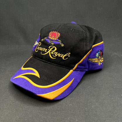 Vintage 2003 Crown Royal Roots Strapback Hat Purple Black Whiskey Cap