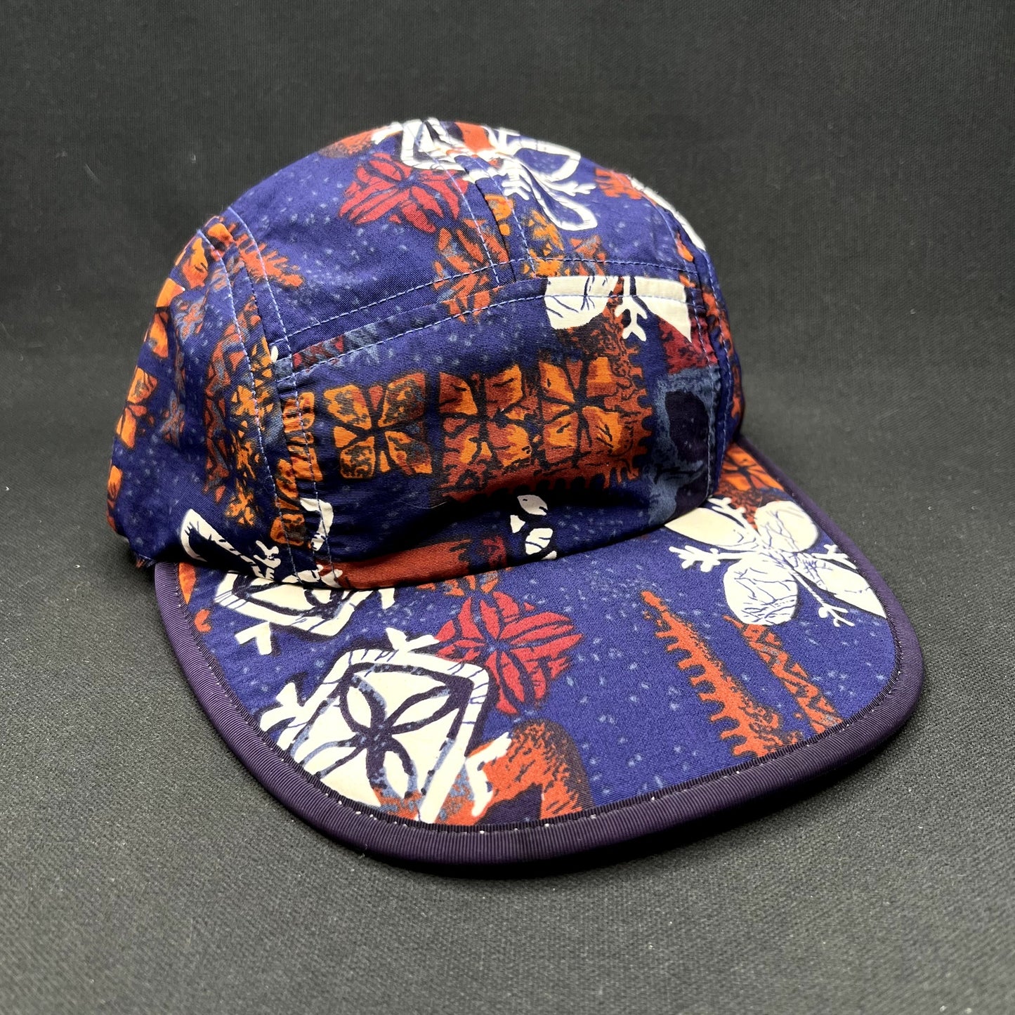 Vintage 1996 Patagonia Spoonbill Cap Purple Tropical Print Strapback USA S