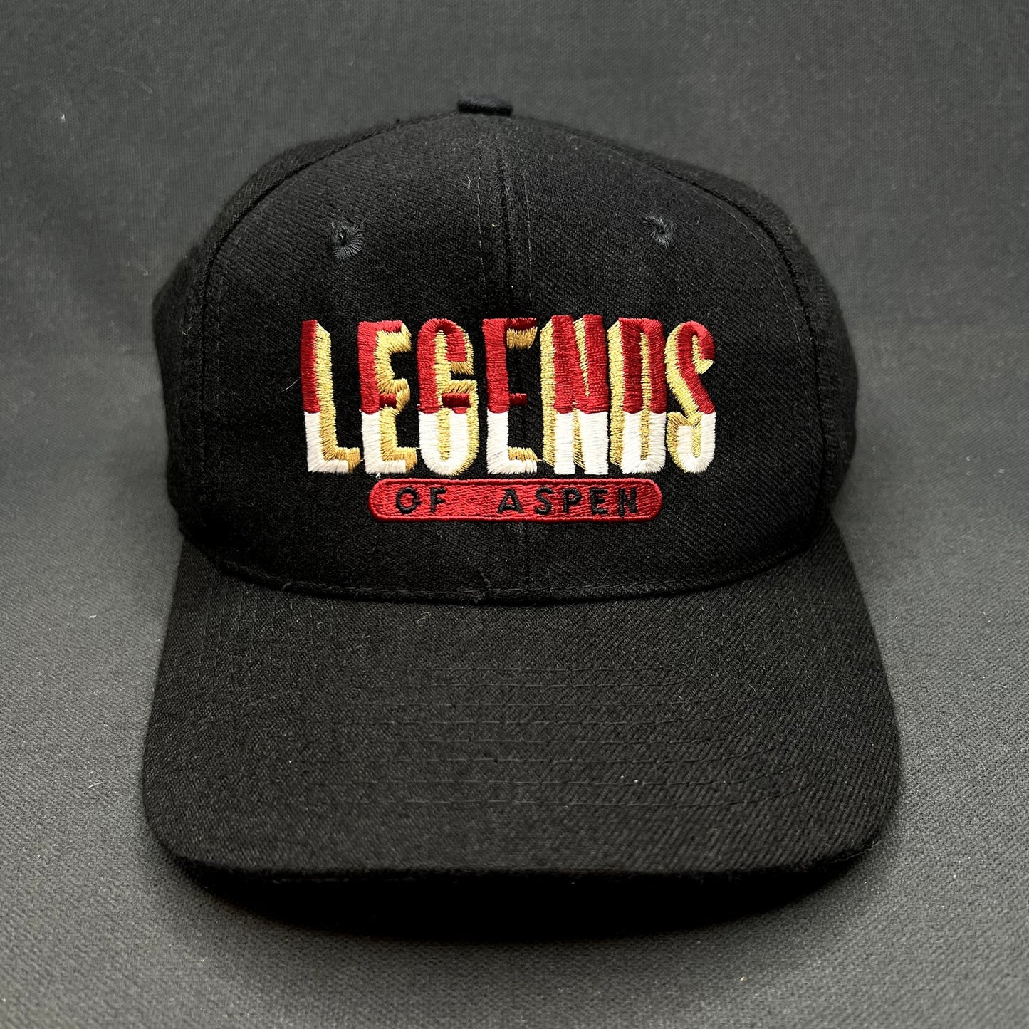 Vintage Legends of Aspen Snapback Hat Black Ski Resort Colorado Cap