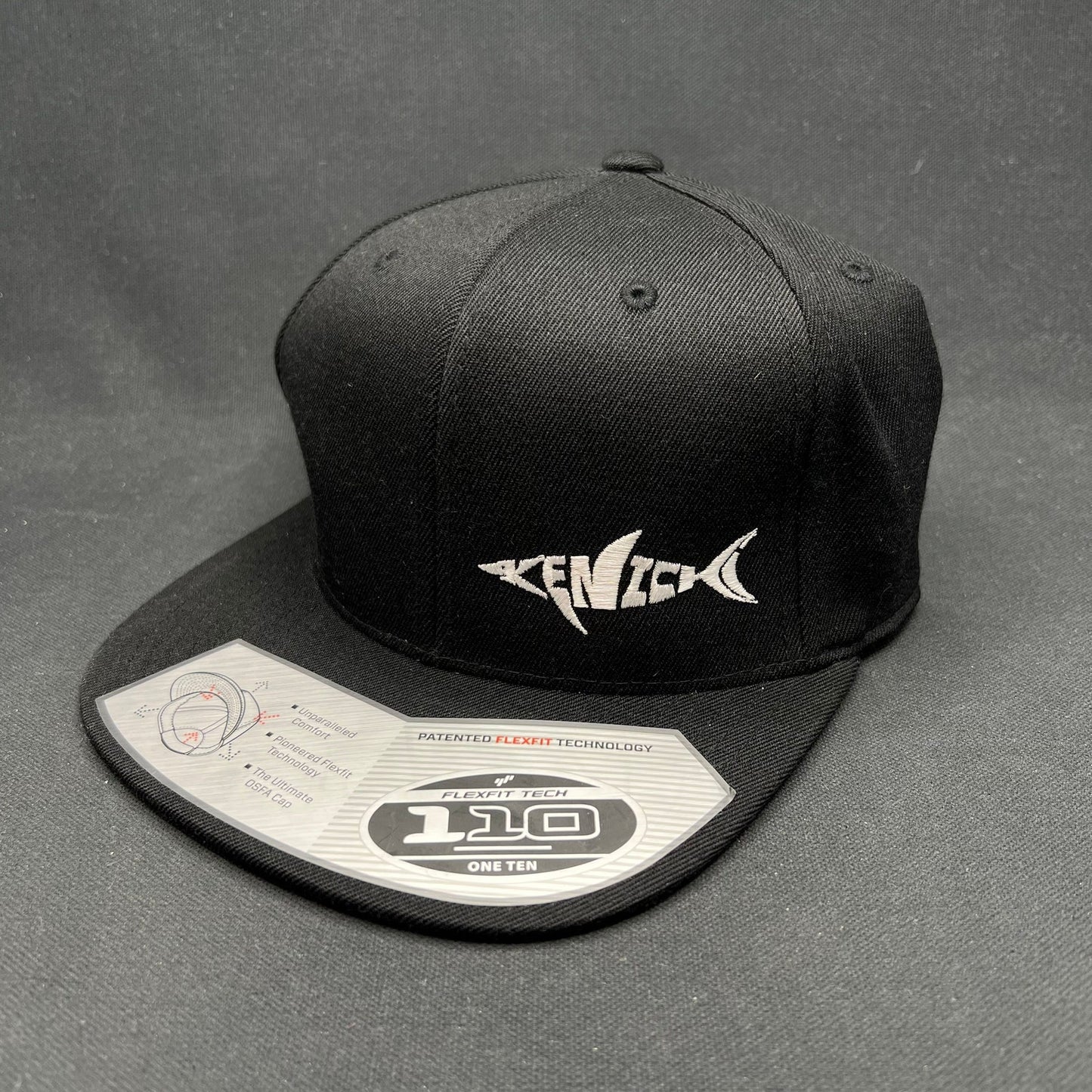 Kenichi Fishing Flexfit 110 Snapback Hat Black Yupoong NWT