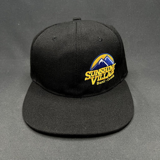 Vintage Sunshine Village Banff Canada Snapback Hat Ski Resort Black Cap