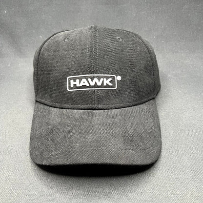 Retro HAWK Black Strapback Hat Polyamide Minimalist Streetwear Cap
