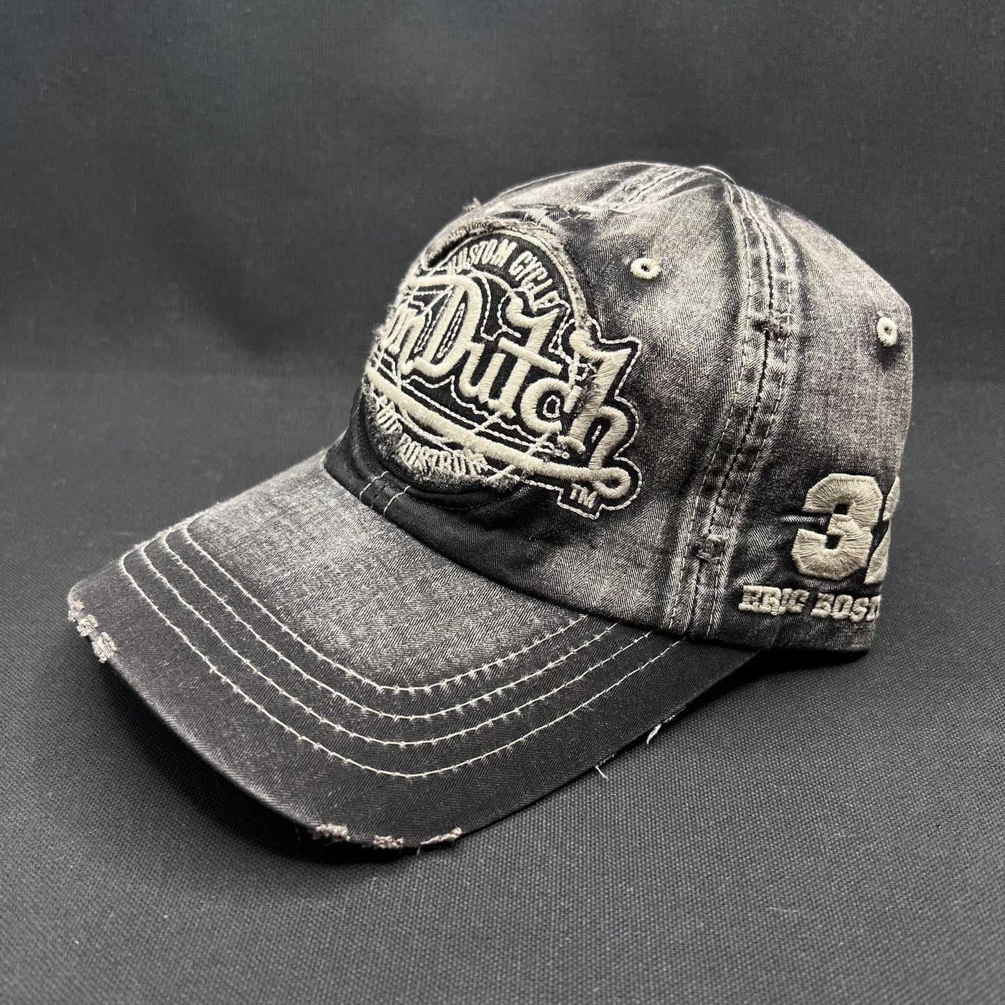 Von Dutch Erik Bostrom Custom Cycles Distressed Denim Strapback – Korea