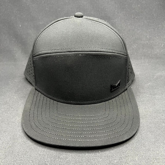 Melin Trenches Hydro Black Snapback Hat Water Resistant Performance Cap