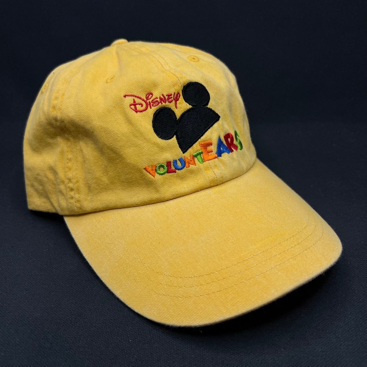 Disney VoluntEARS Strapback Hat Mickey Volunteer Staff Cap Yellow