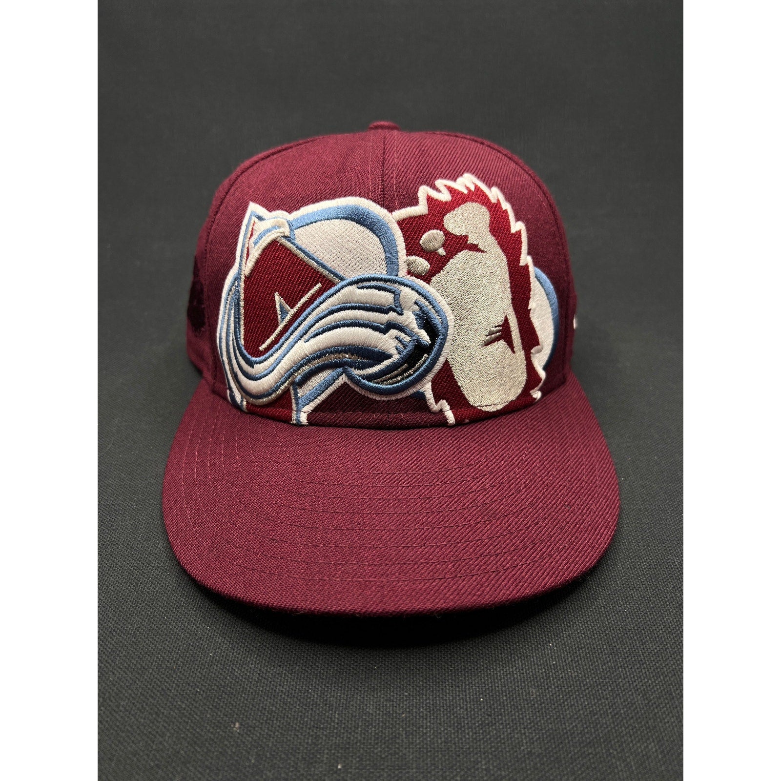 Vintage Colorado Avalanche Oversized Logo New Era 59FIFTY Fitted Hat Size 7 1/4