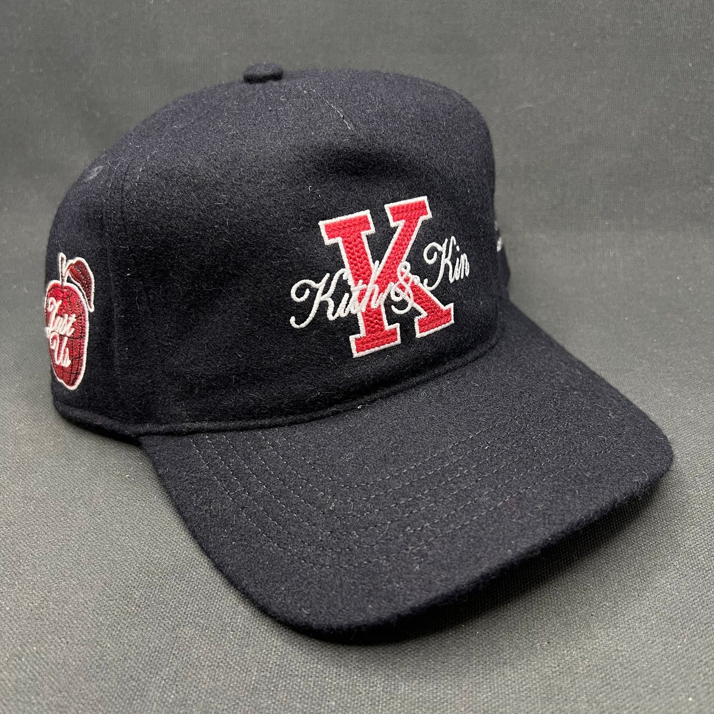Kith x KidSuper “Kith & Kin” Wool Snapback Hat Black Script Logo