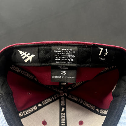Paper Planes “PLANES” Burgundy Fitted Hat 7 1/2 Streetwear Roc Nation Cap