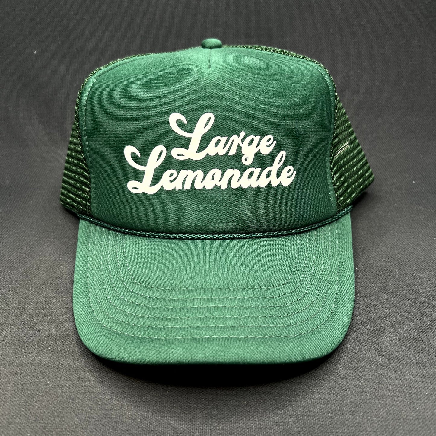 Vintage Large Lemonade Mesh Trucker Snapback Hat Green Nissun Cap USA