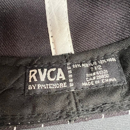 7 1/2 RVCA Crest Graphic Fitted Hat Black White Y2K