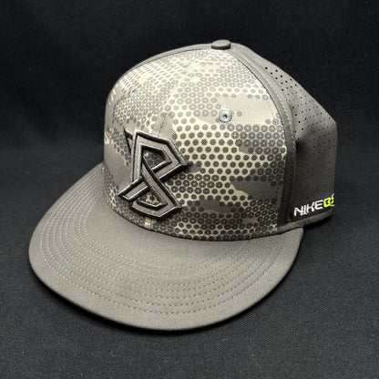 Nike Mike Trout Lunar Vapor Fitted Hat 7 1/4 Gray Camo Dri-FIT Baseball Cap