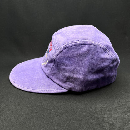 Vintage Obermeyer Ski Team 5-Panel Strapback Hat Purple Made in Taiwan SCI