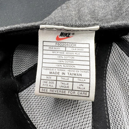 Vintage Nike Flex Strapback Hat Gray Minimal Spellout Cap Y2K