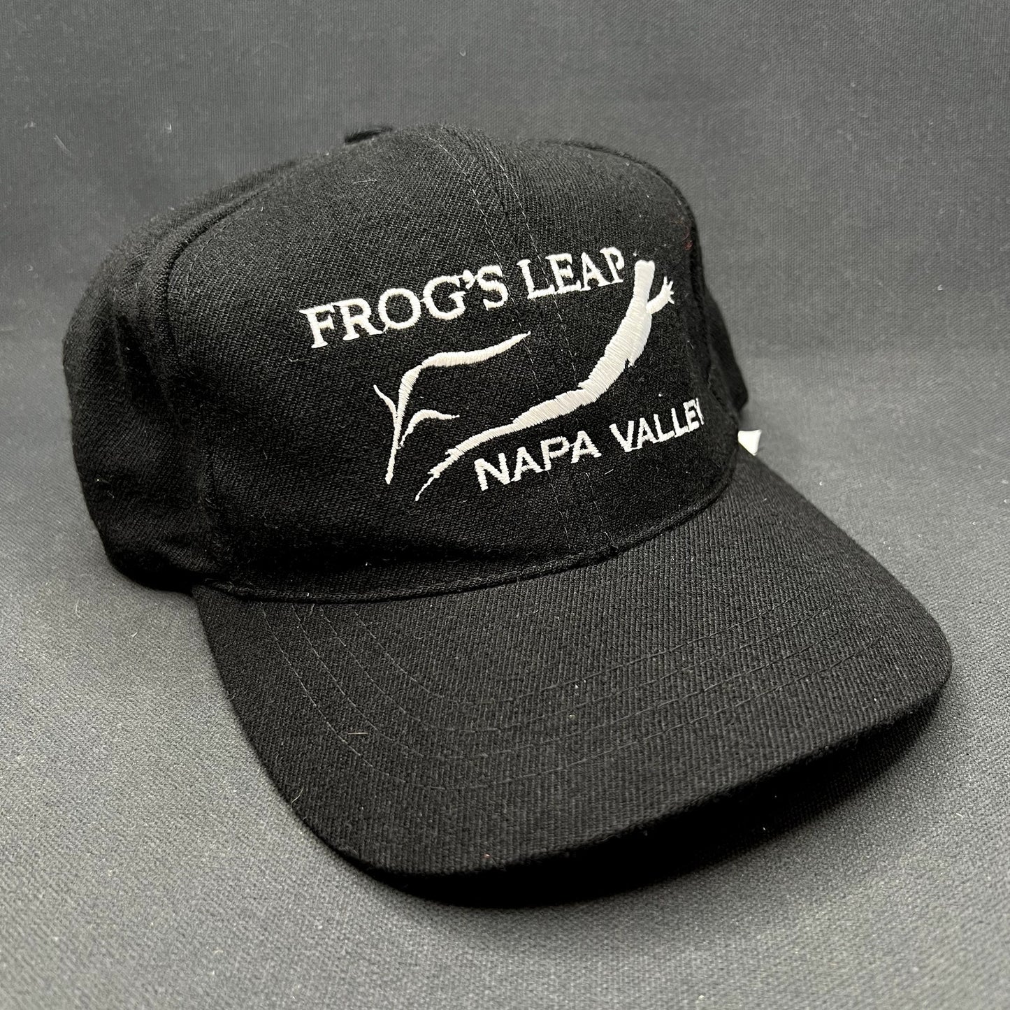 Vintage Frog’s Leap Napa Valley Winery Strapback Hat Black Leather Strap