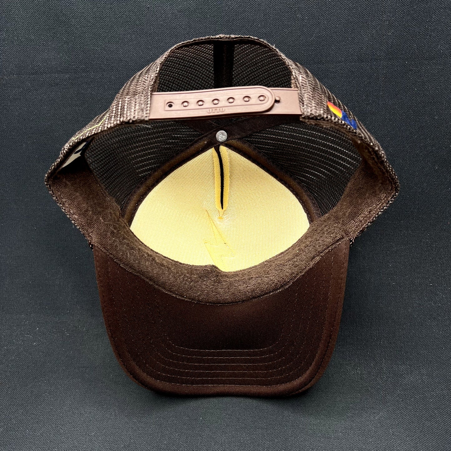 Aviator Nation Lightning Bolt Brown Trucker Snapback Hat