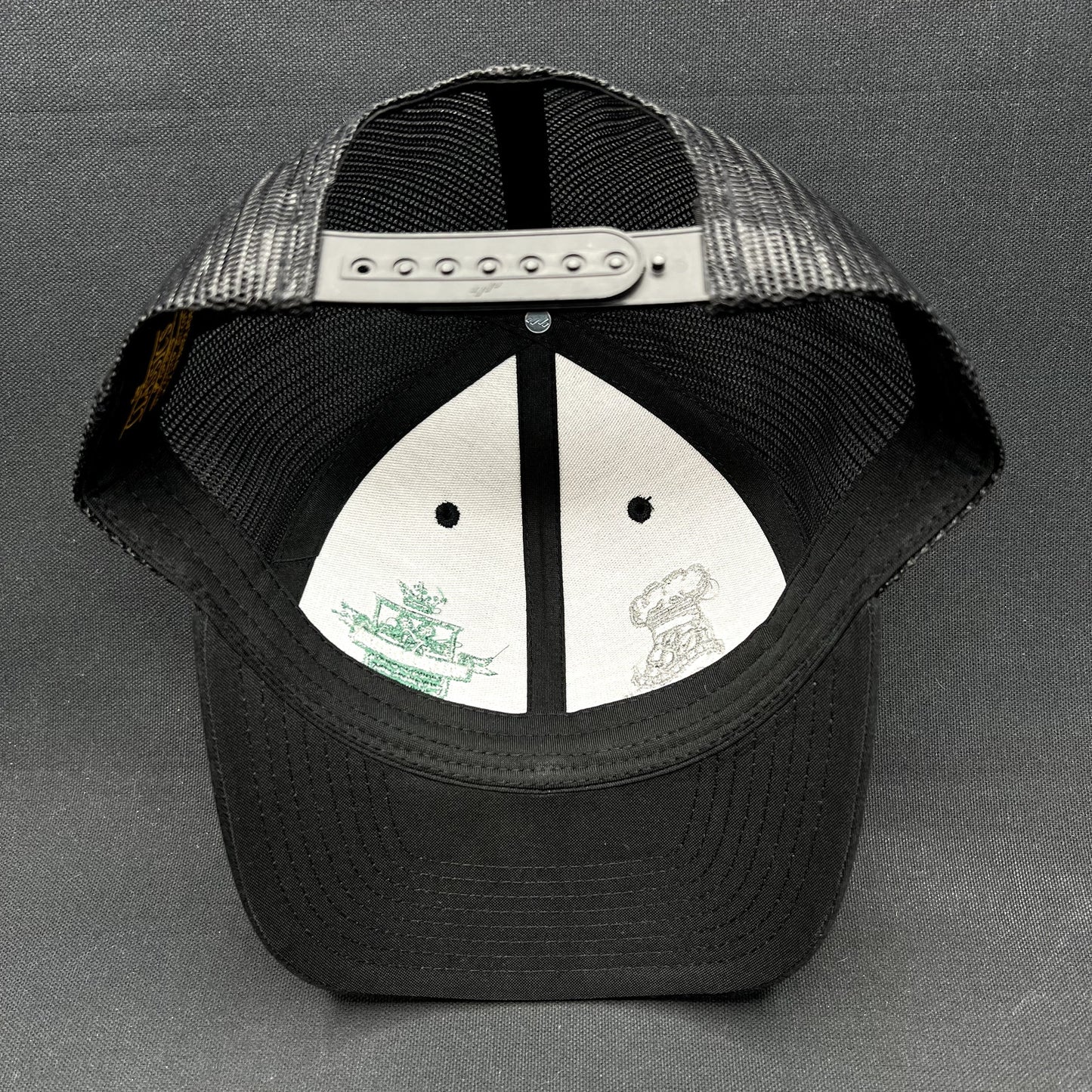 Orlando’s Palm Royale Trucker Snapback Hat Yupoong Black Mesh Cap