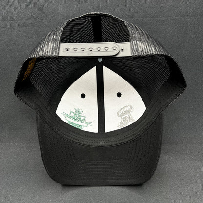 Orlando’s Palm Royale Trucker Snapback Hat Yupoong Black Mesh Cap