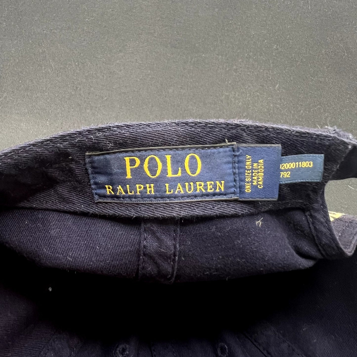 Polo Ralph Lauren Navy Cotton Chino Strapback Hat Yellow Pony Adjustable Cap