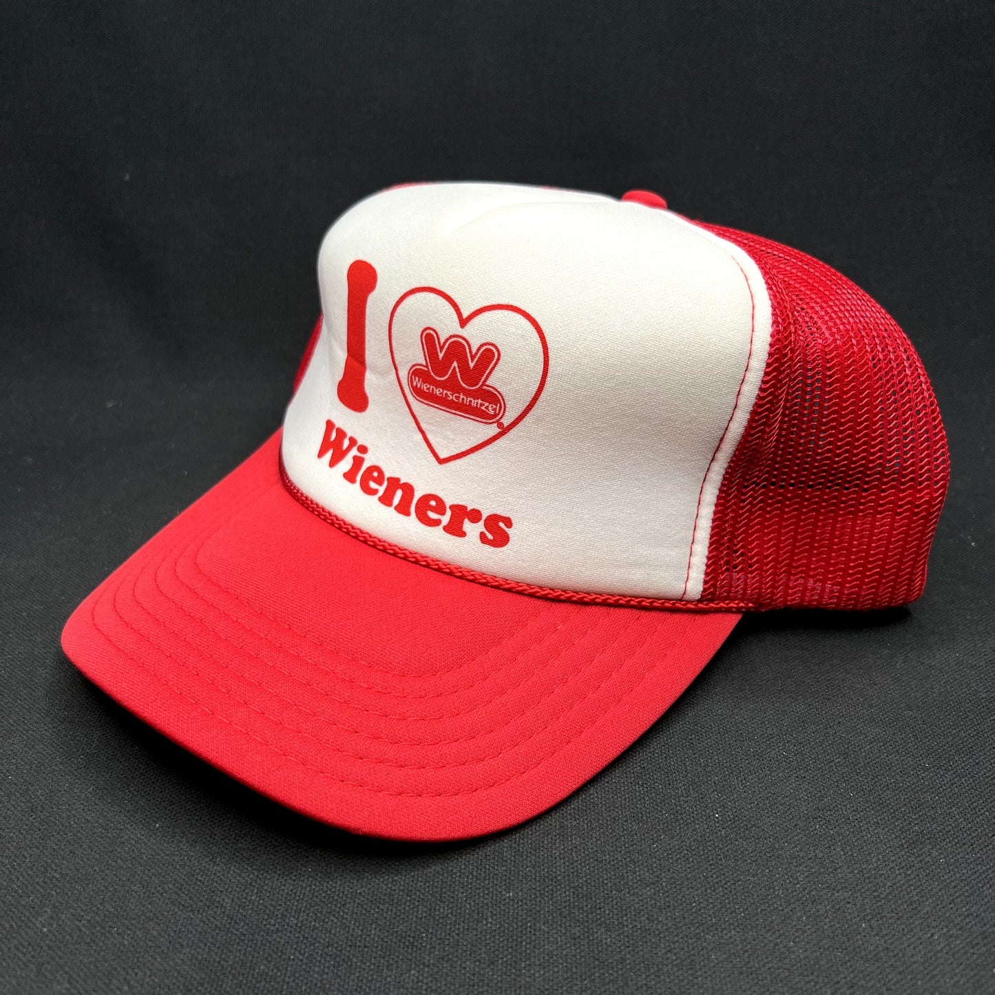Wienerschnitzel I Heart Wieners Trucker Snapback Hat Red White