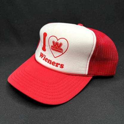 Wienerschnitzel I Heart Wieners Trucker Snapback Hat Red White