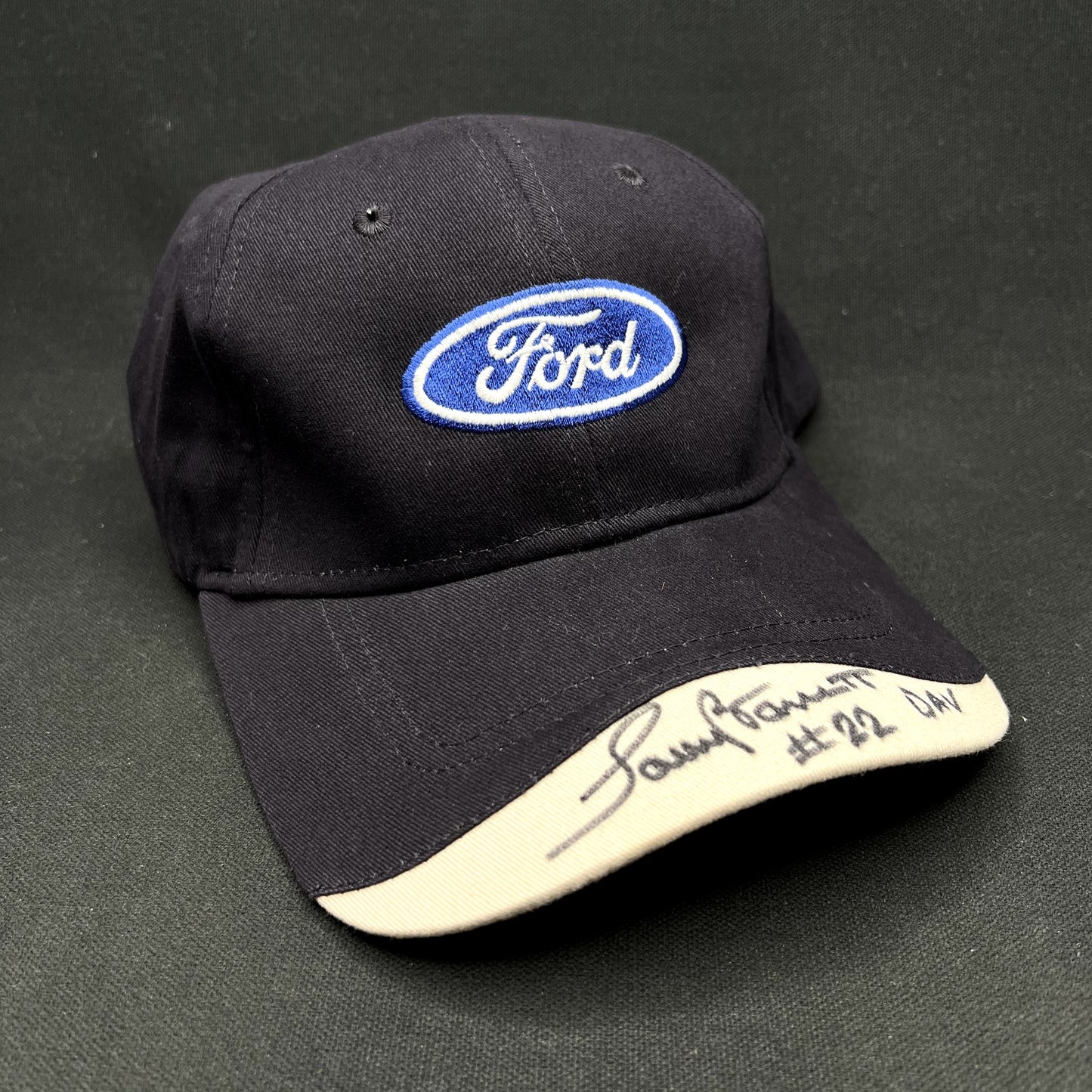 Ford Oval Logo Strapback Hat Signed #22 DAV Cap America