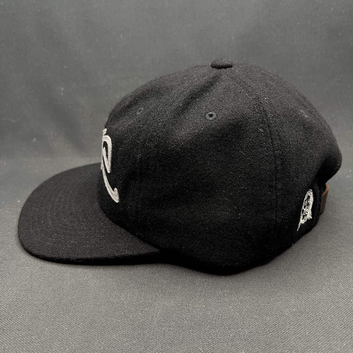 Sake Brand Script Logo Strapback Hat Black Streetwear Cap