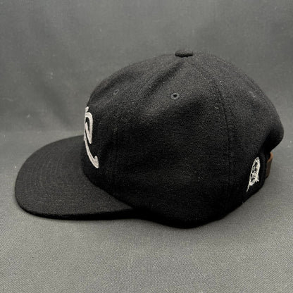 Sake Brand Script Logo Strapback Hat Black Streetwear Cap