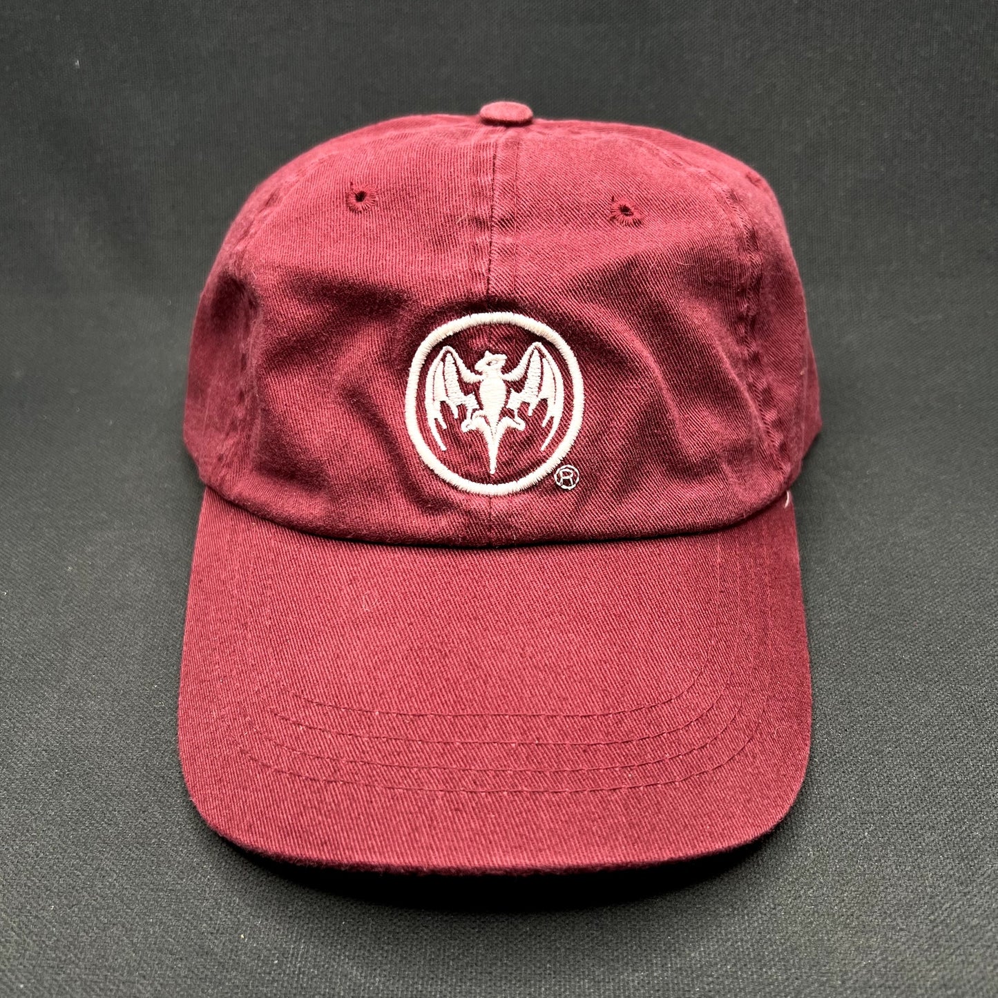 Vintage Bacardi Bat Logo Burgundy Strapback Hat 100% Cotton Adjustable Cap