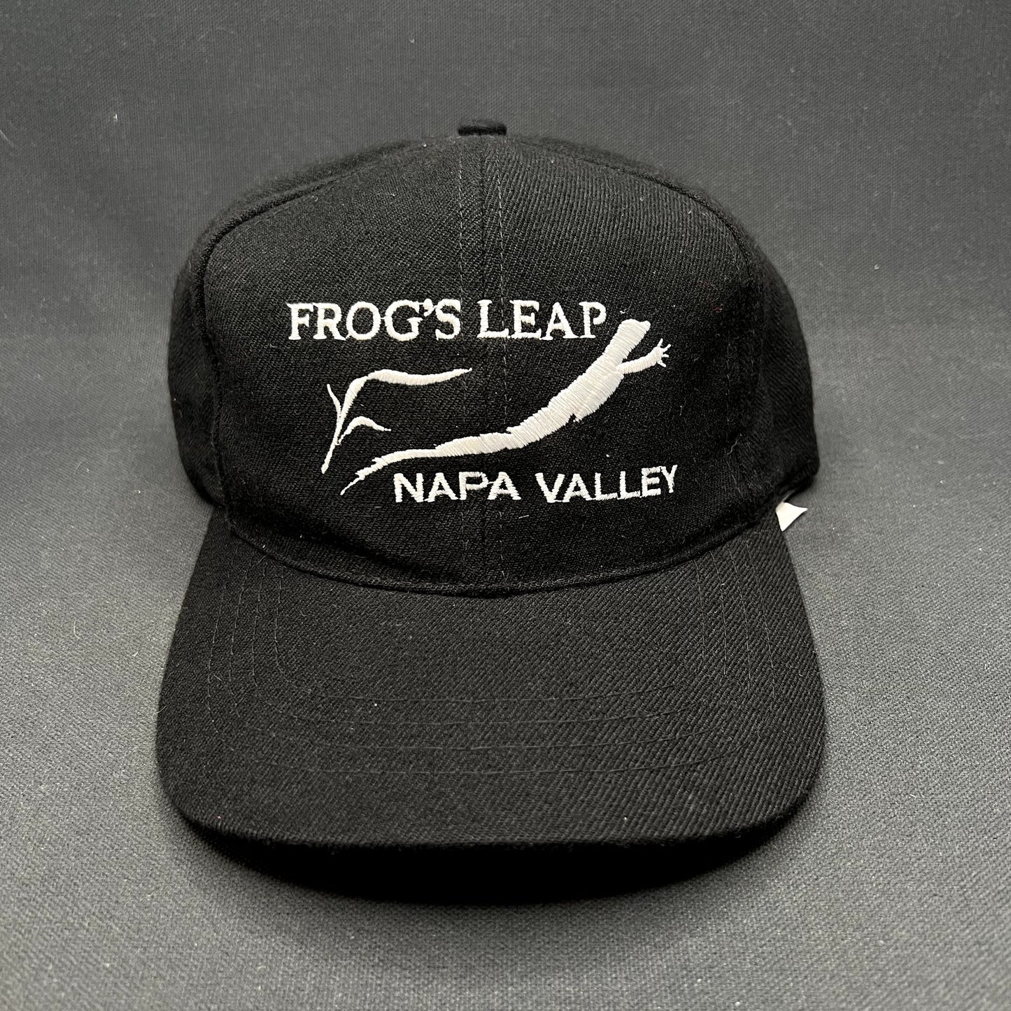 Vintage Frog’s Leap Napa Valley Winery Strapback Hat Black Leather Strap