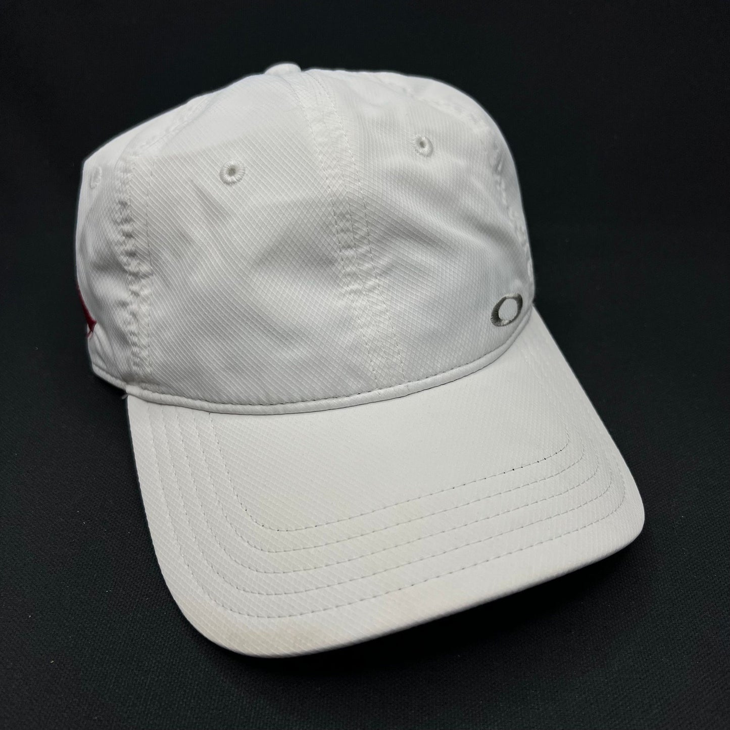 Oakley Hydrolix White Performance Hat Velcro Strap Minimal Logo