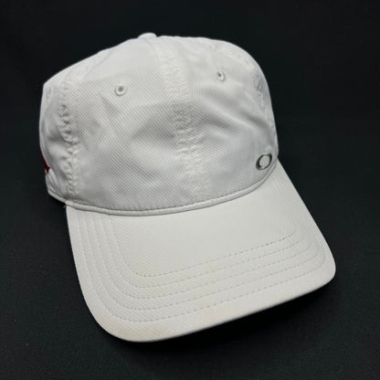 Oakley Hydrolix White Performance Hat Velcro Strap Minimal Logo