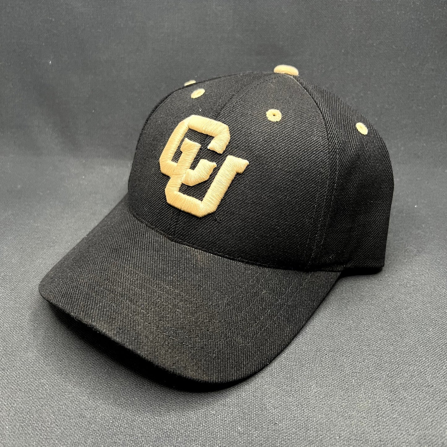 Colorado Buffaloes CU Black Gold Strapback Hat Top of the World Adjustable Cap