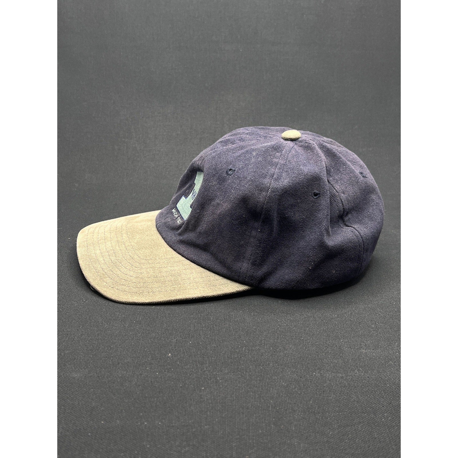 VH1 “Music First” Vintage Snapback Hat – 1990s Two-Tone Navy/Khaki (Promo)