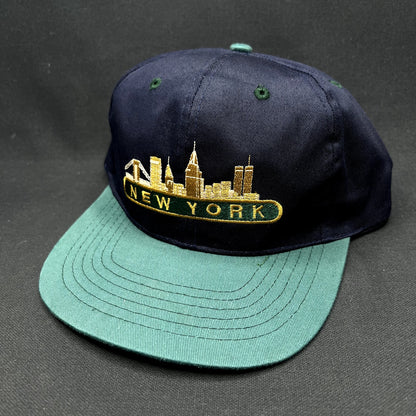 Vintage New York Skyline Snapback Hat Twin Towers NYC USA