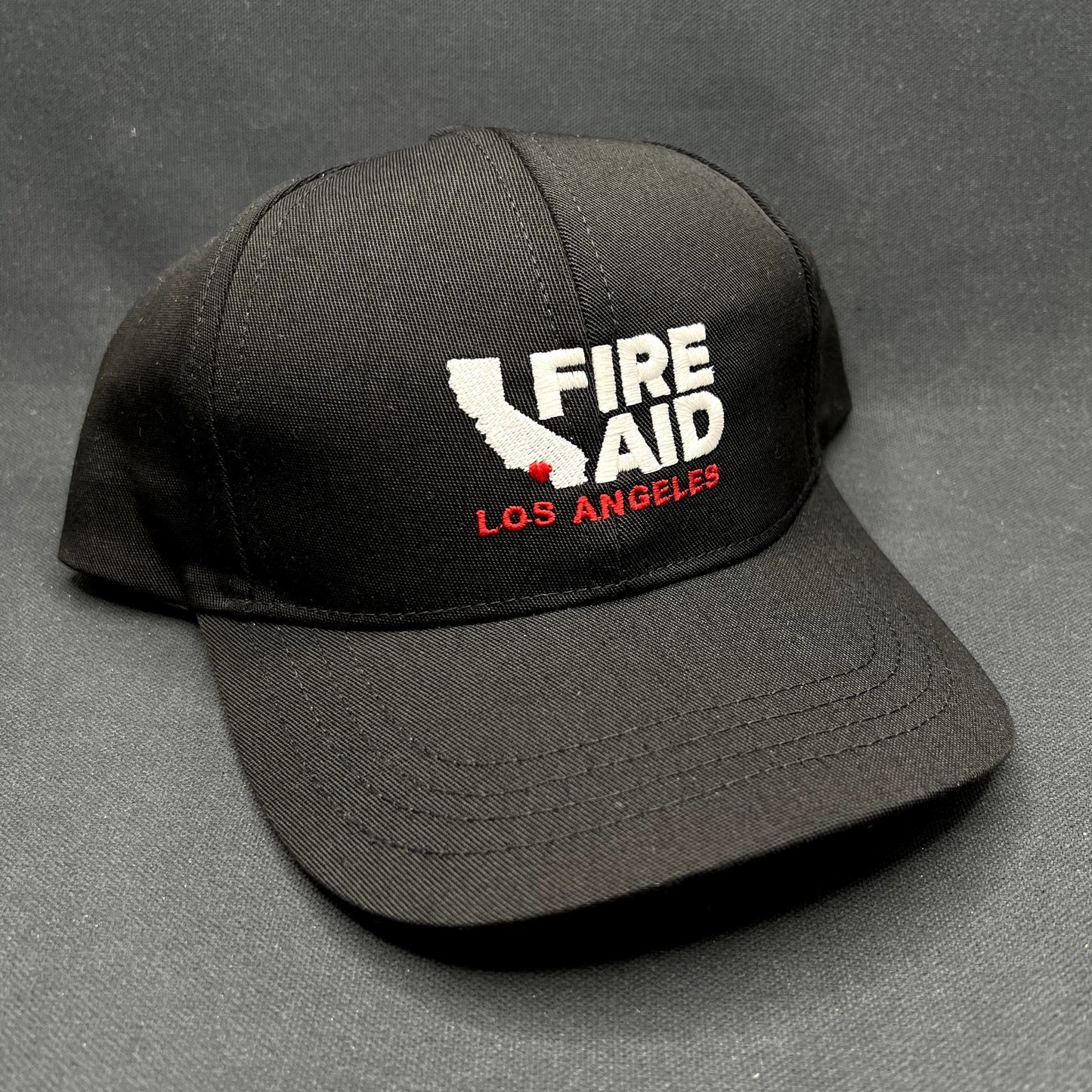 Vintage Fire Aid Los Angeles Snapback Hat USA Made Black